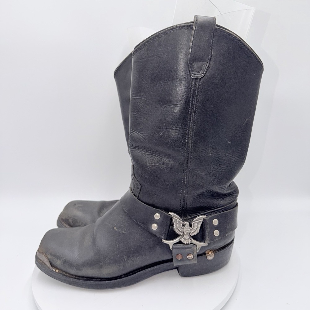 Dingo Chopper Harness Steel Toe Black Boots Mens Size 12 D Flawed